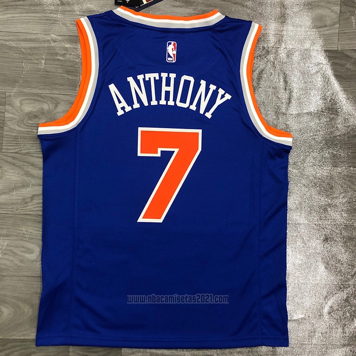 Camiseta New York Knicks Carmelo Anthony #7 Icon Azul